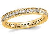 1/2 Carat (ctw Color H-I, I1-I2) Ladies 14K Yellow Gold Diamond Eternity Wedding Band Ring